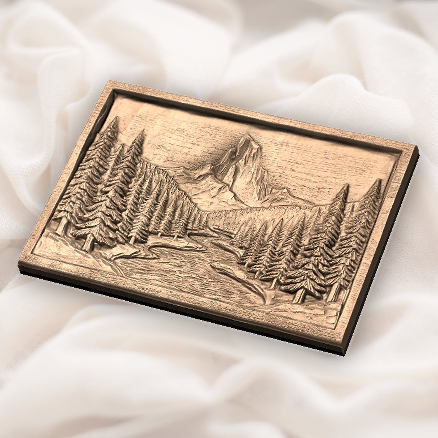 Mountain River Forest CNC Relief STL bas-relief STL — view 5