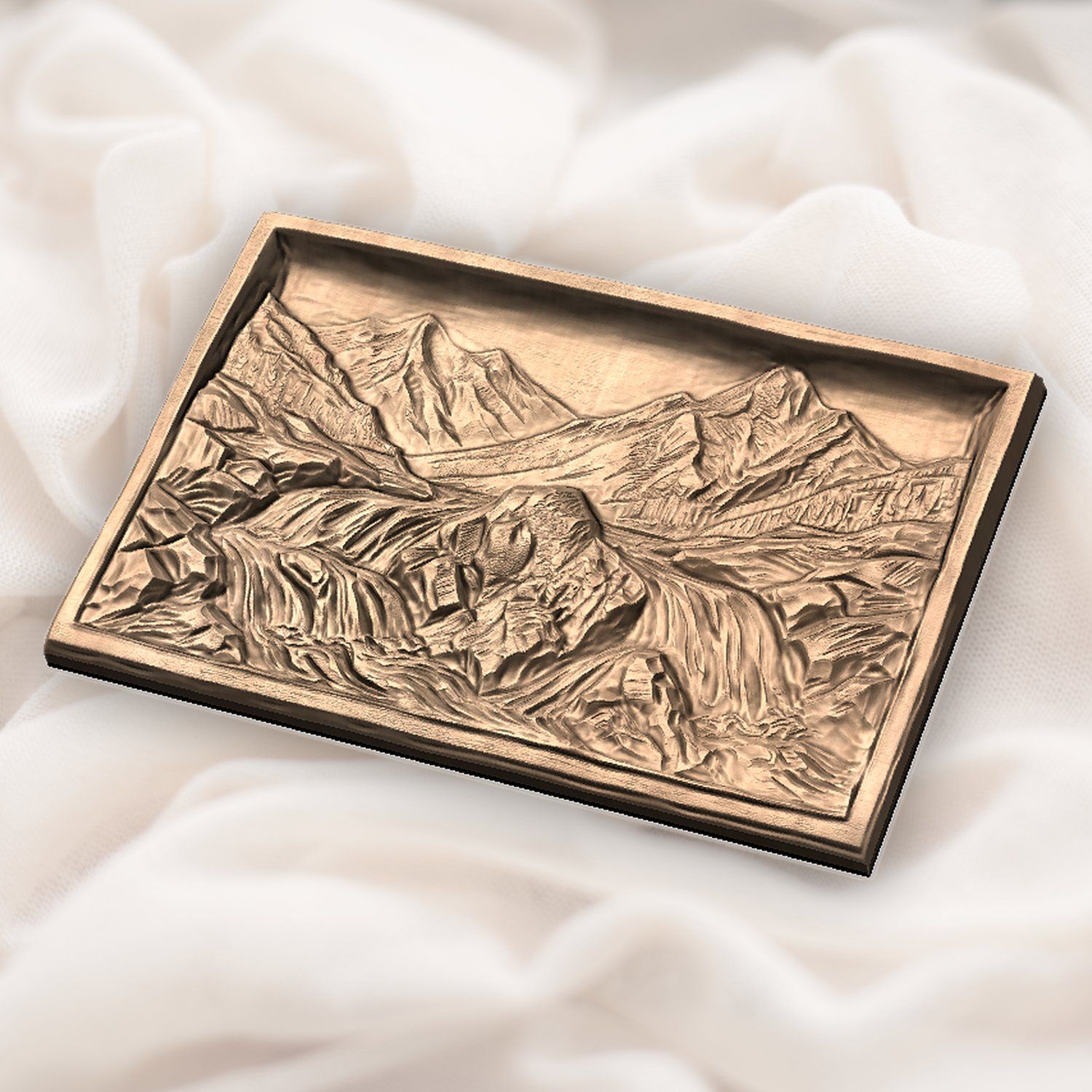 Mountain River Waterfall Scene CNC Relief STL bas-relief STL — view 6