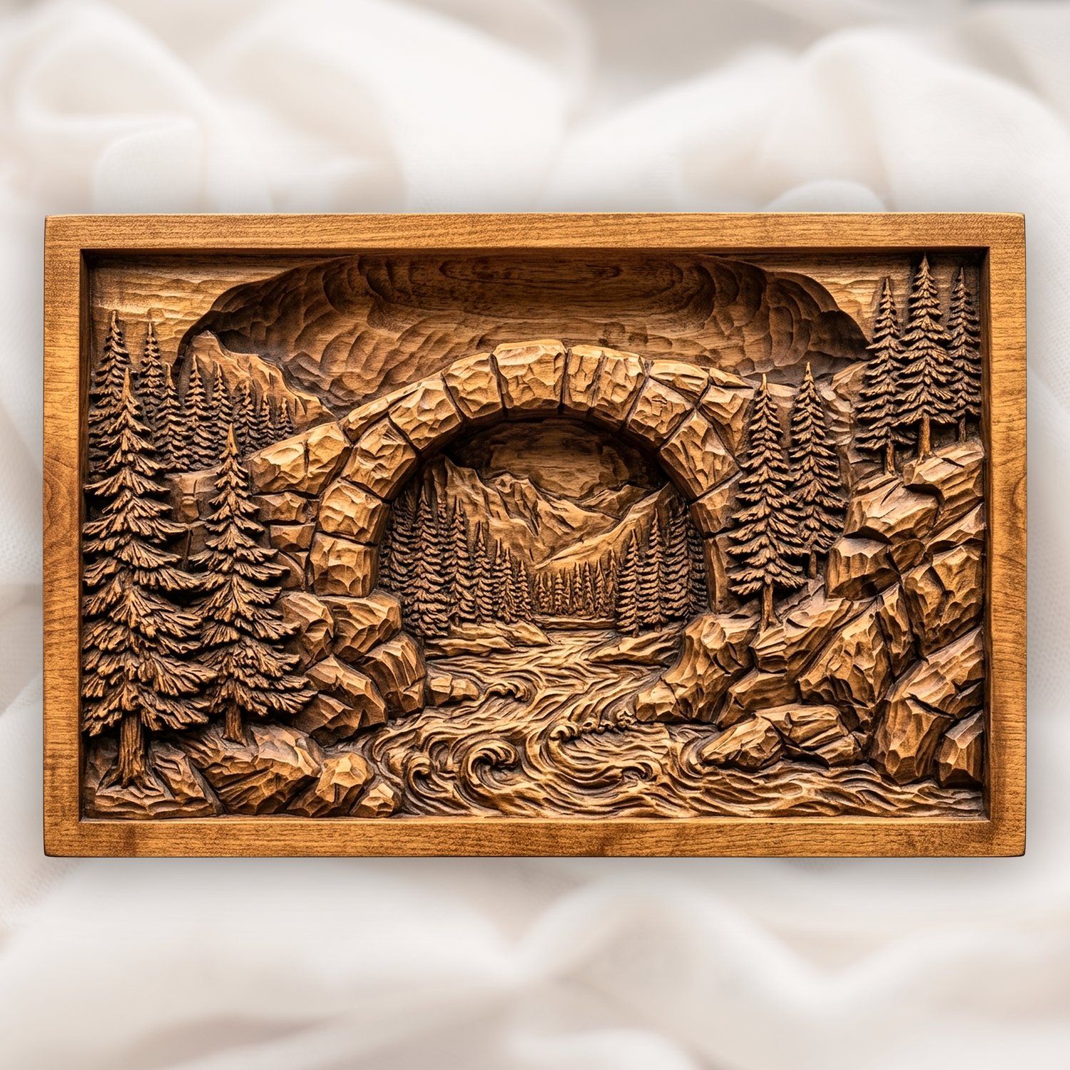 Mountain Stone Arch River CNC Relief STL bas-relief STL design