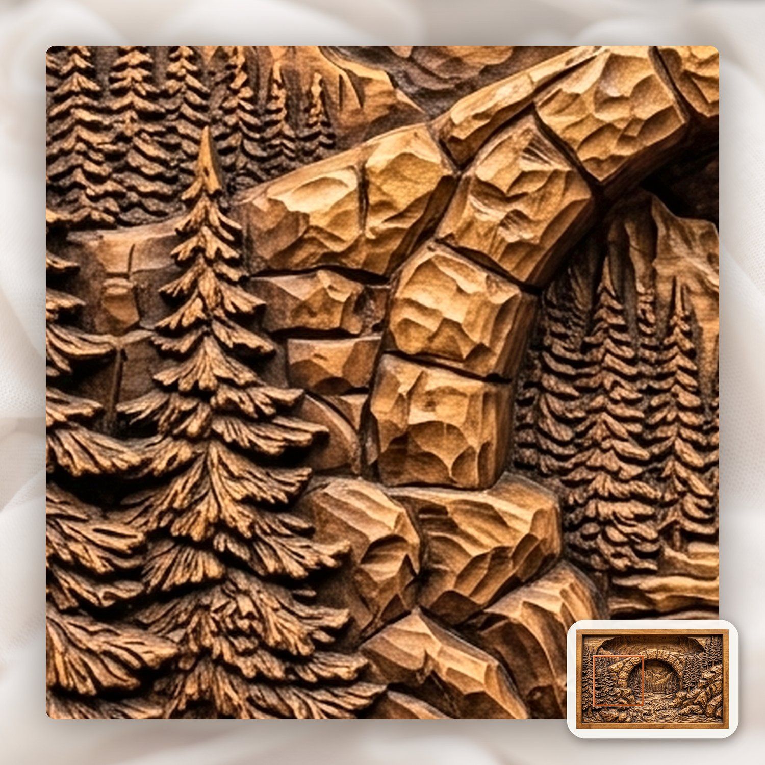 Mountain Stone Arch River CNC Relief STL bas-relief STL — view 11