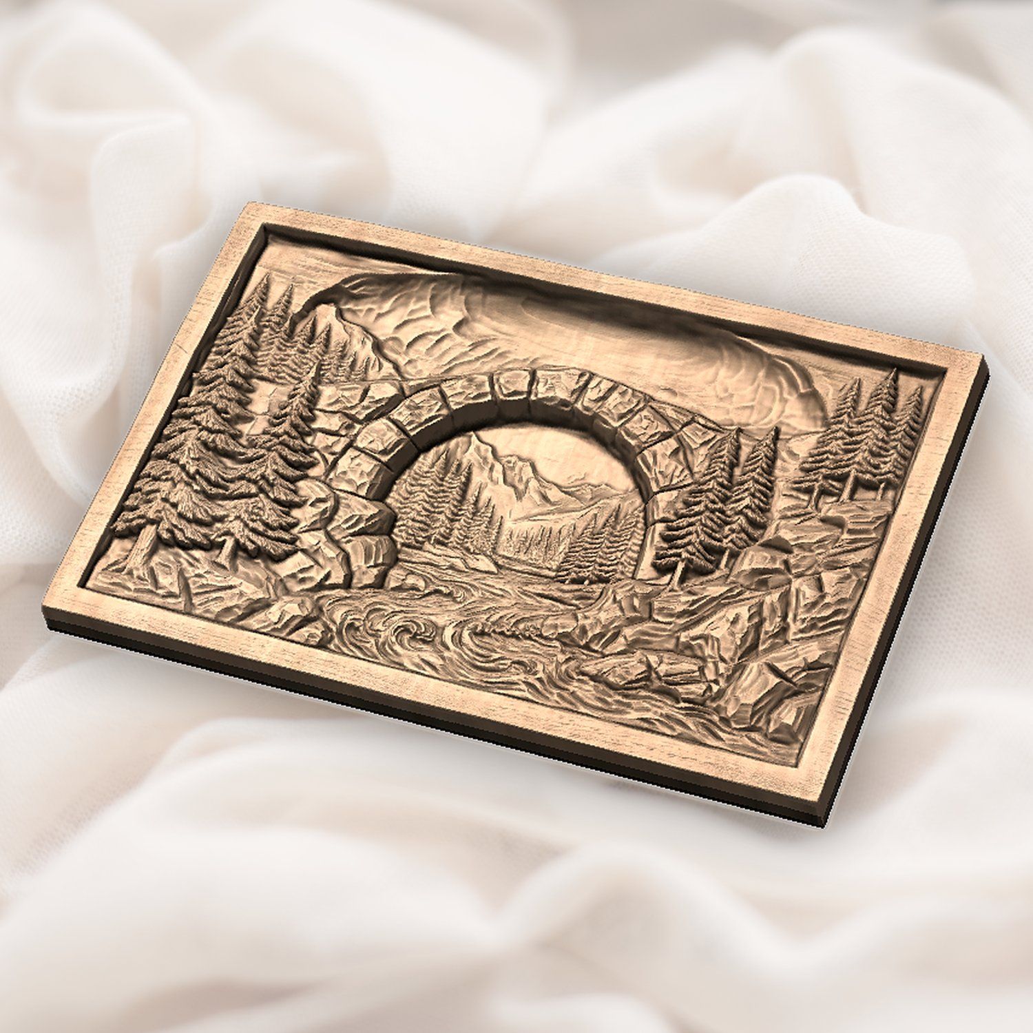 Mountain Stone Arch River CNC Relief STL bas-relief STL — view 5