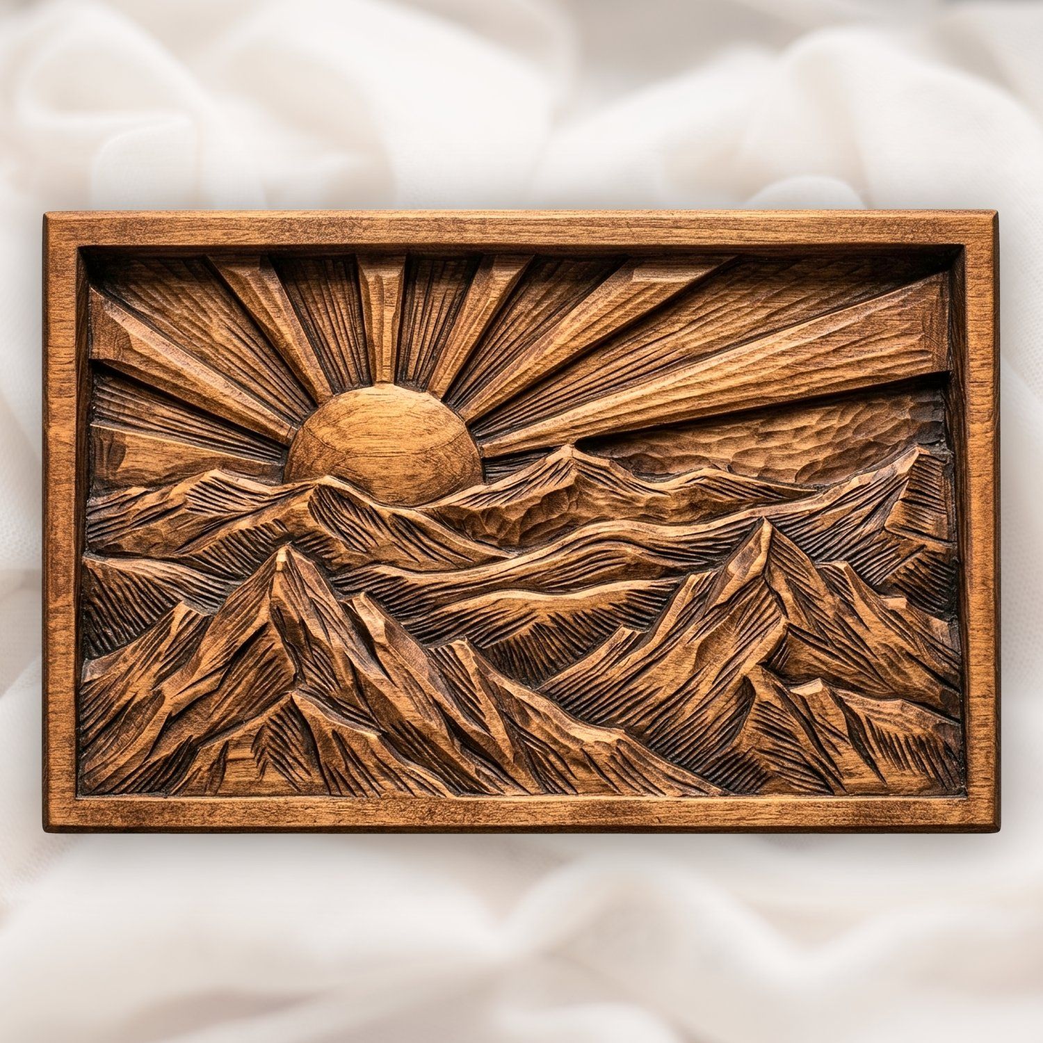 Mountain Sunrise Landscape CNC Relief STL bas-relief STL design