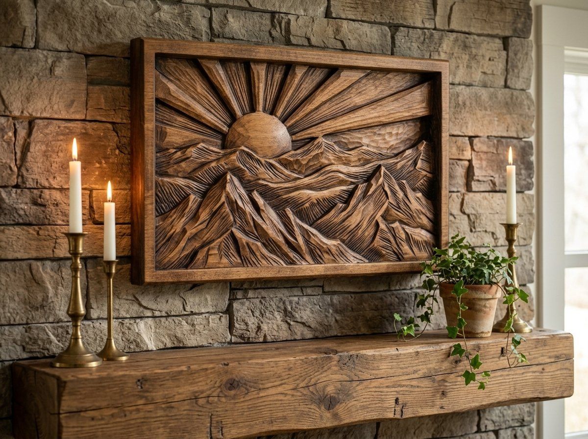 Mountain Sunrise Landscape CNC Relief STL bas-relief STL — view 12