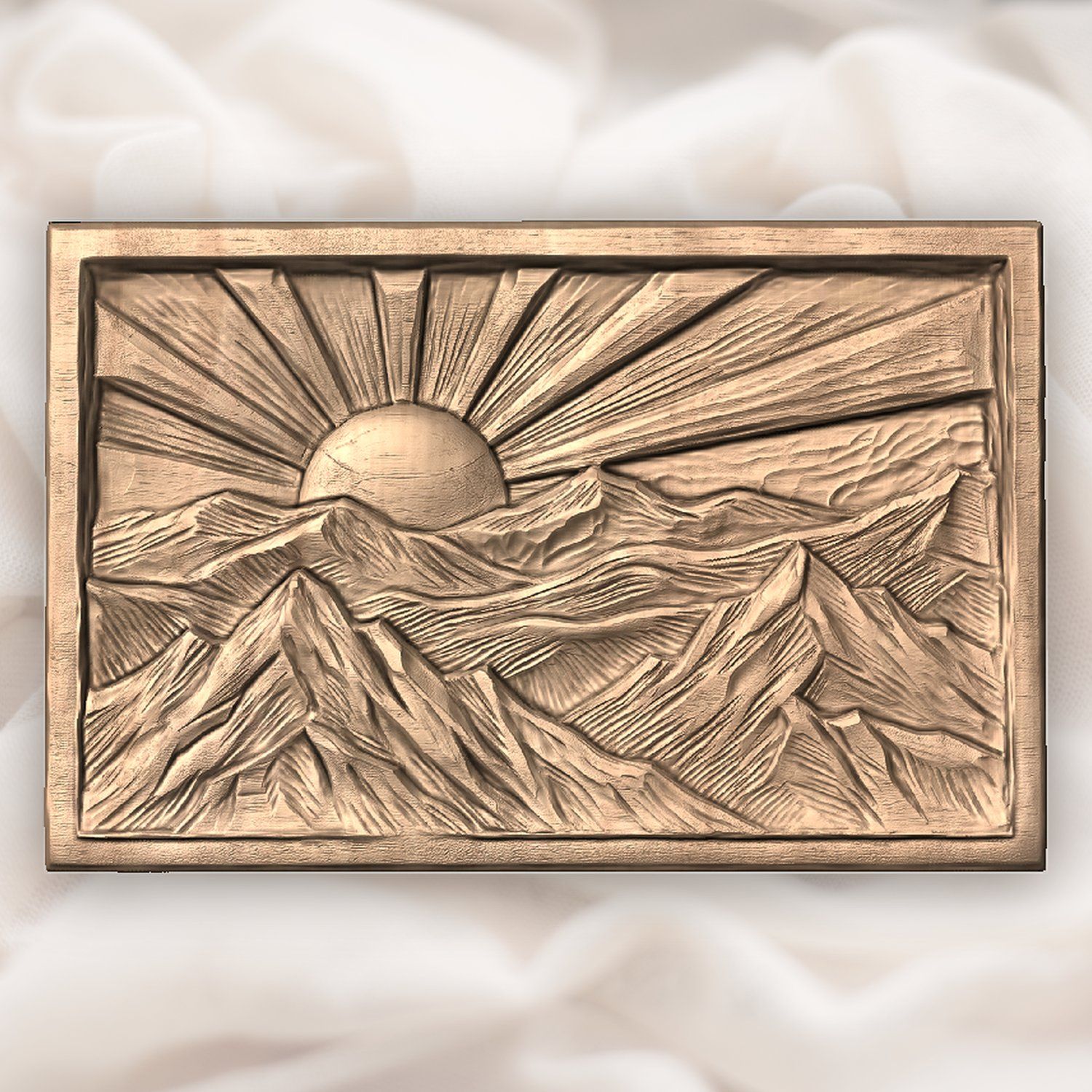 Mountain Sunrise Landscape CNC Relief STL bas-relief STL — view 4