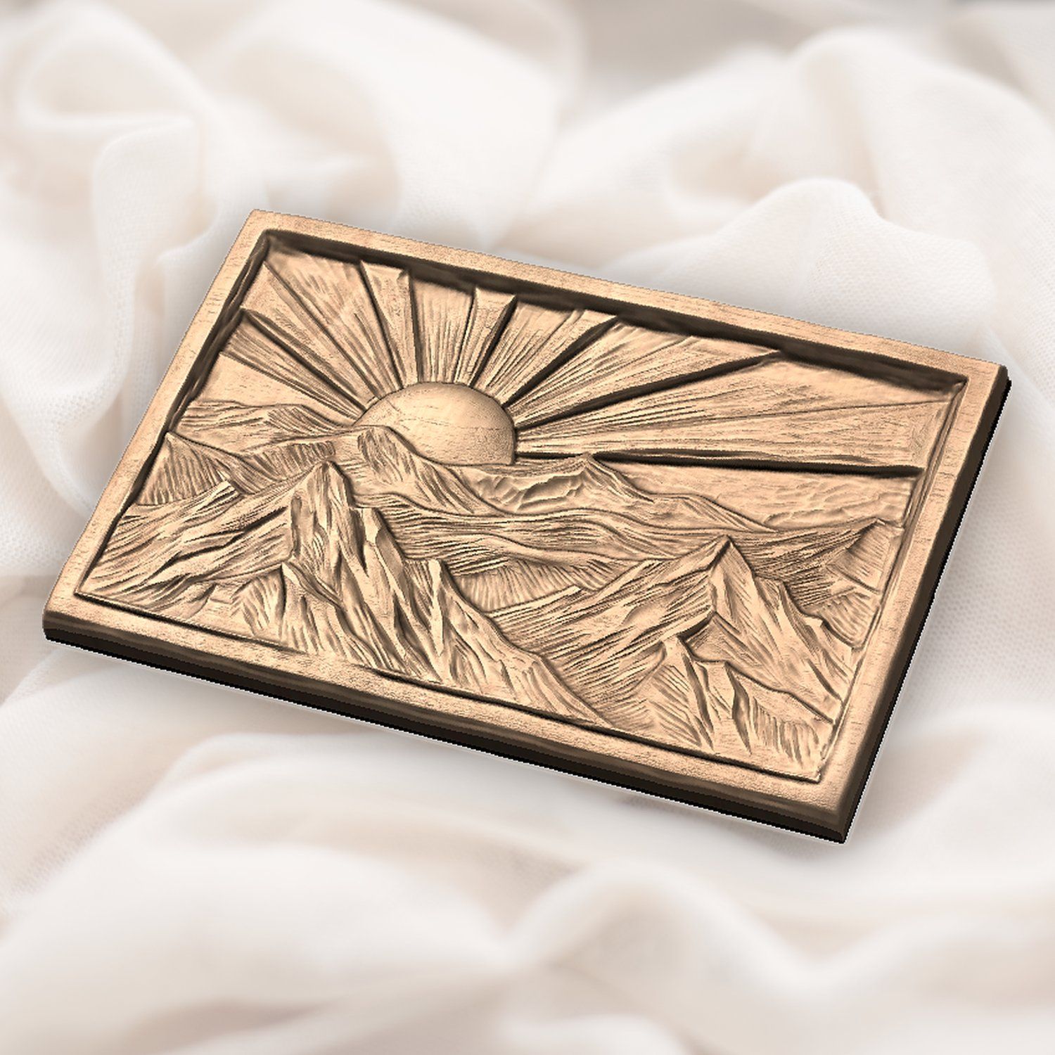 Mountain Sunrise Landscape CNC Relief STL bas-relief STL — view 5