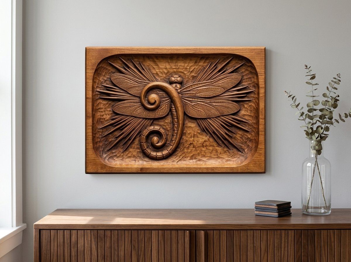 Musical Bass Clef Dragonfly CNC Relief STL bas-relief STL — view 13