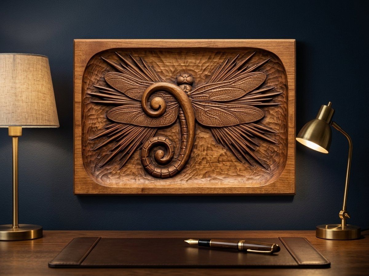 Musical Bass Clef Dragonfly CNC Relief STL bas-relief STL — view 14
