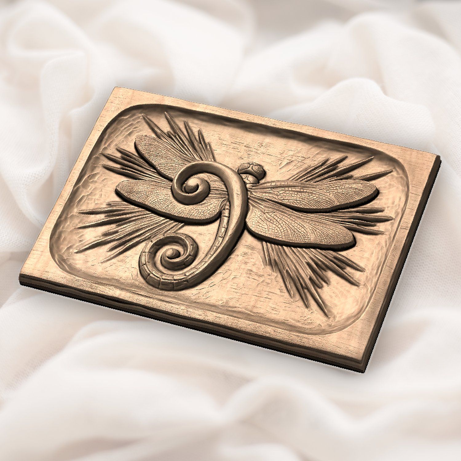Musical Bass Clef Dragonfly CNC Relief STL bas-relief STL — view 6