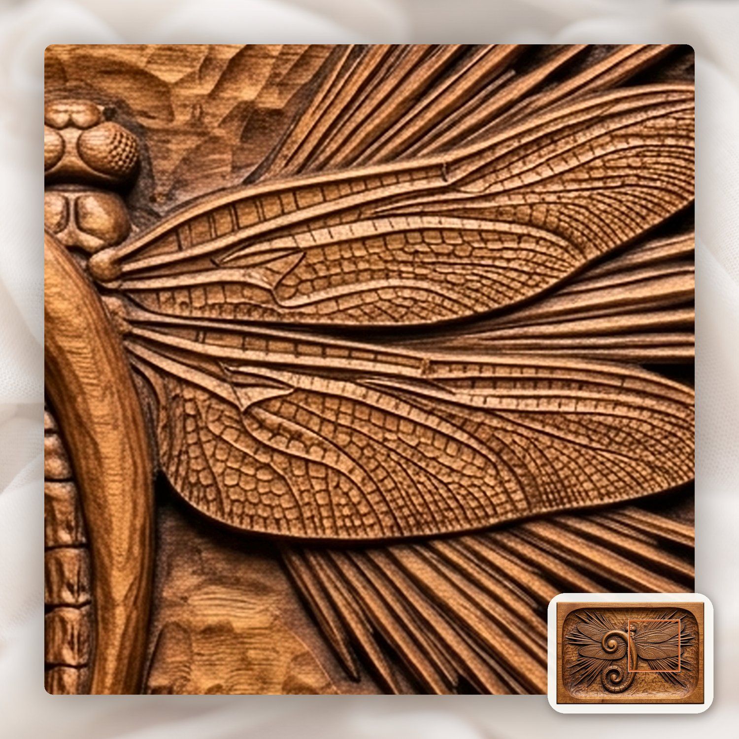 Musical Bass Clef Dragonfly CNC Relief STL bas-relief STL — view 11