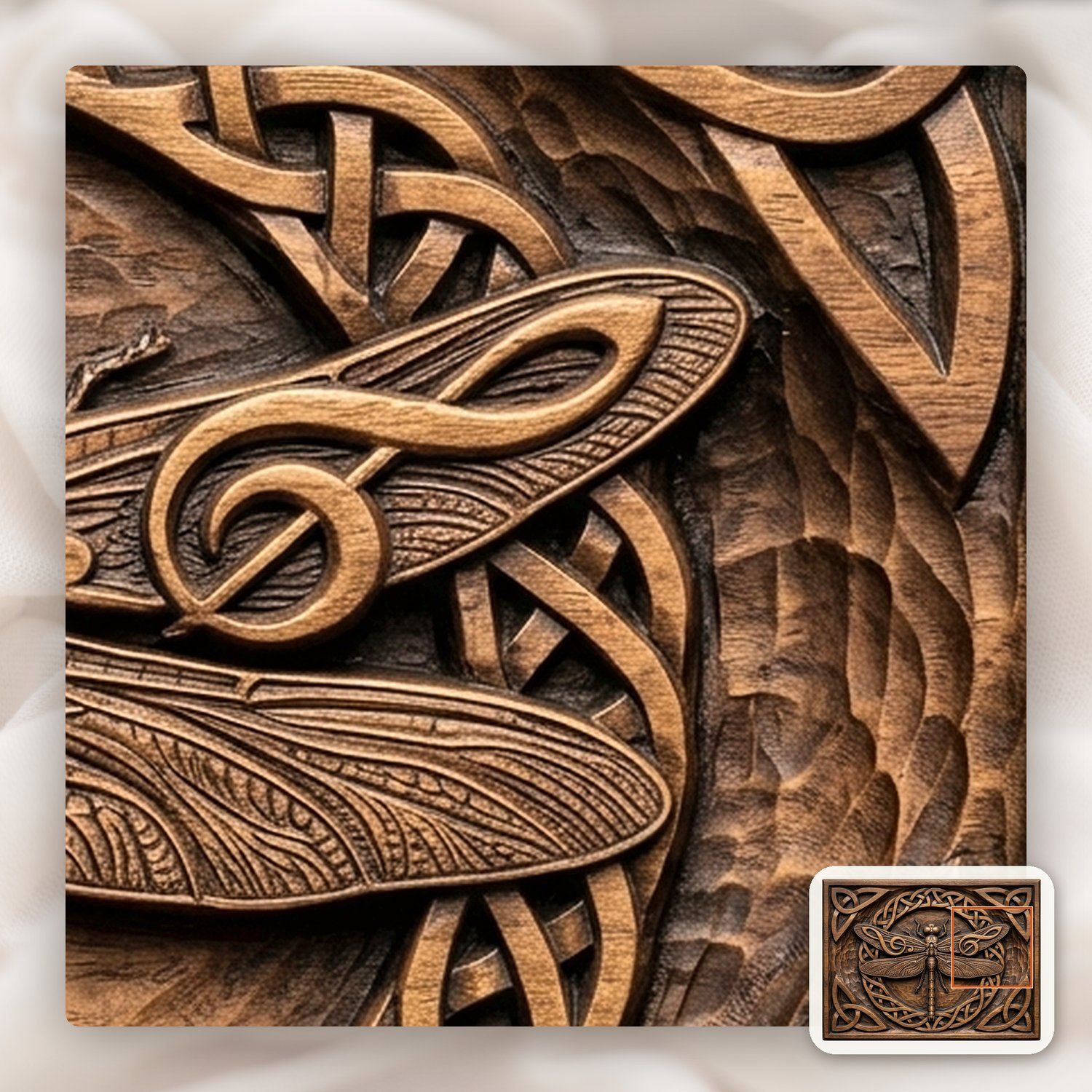 Musical Dragonfly Celtic CNC Relief STL bas-relief STL — view 12
