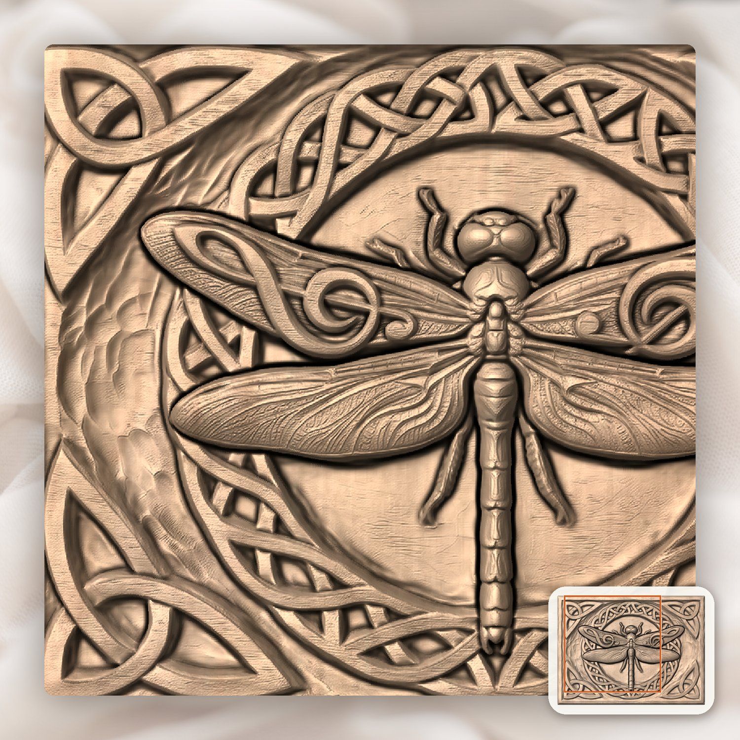 Musical Dragonfly Celtic CNC Relief STL bas-relief STL — view 7