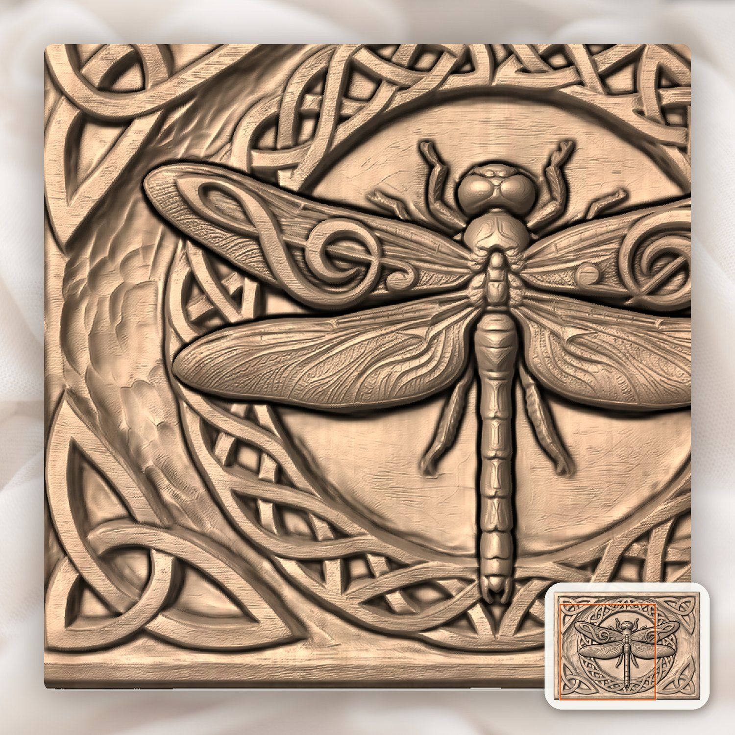 Musical Dragonfly Celtic CNC Relief STL bas-relief STL — view 10