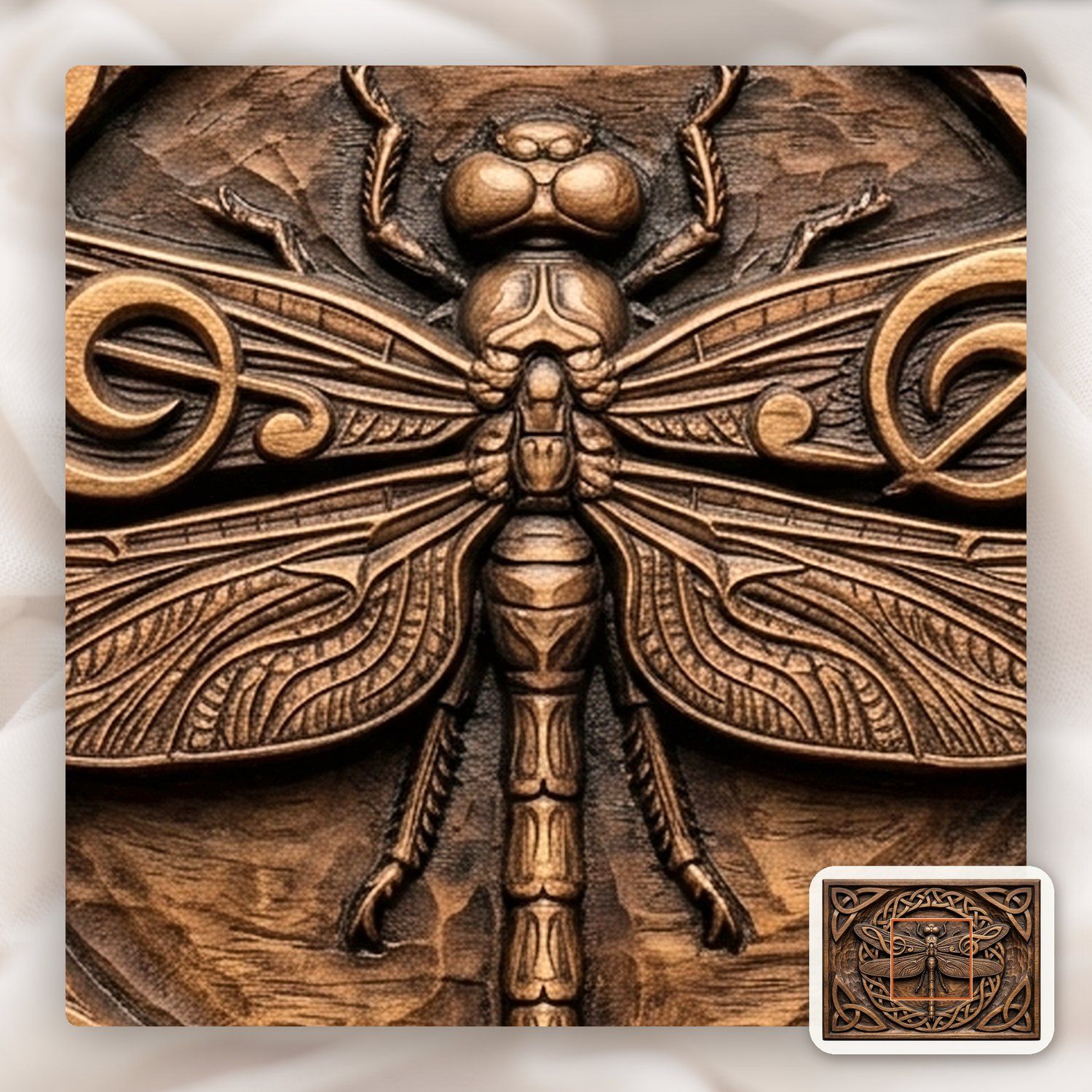 Musical Dragonfly Celtic CNC Relief STL bas-relief STL — view 11