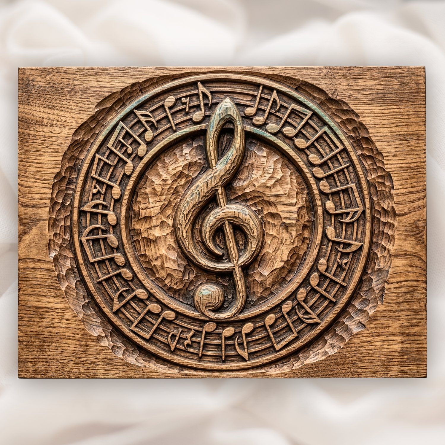 Musical Treble Clef Notes CNC Relief STL bas-relief STL design