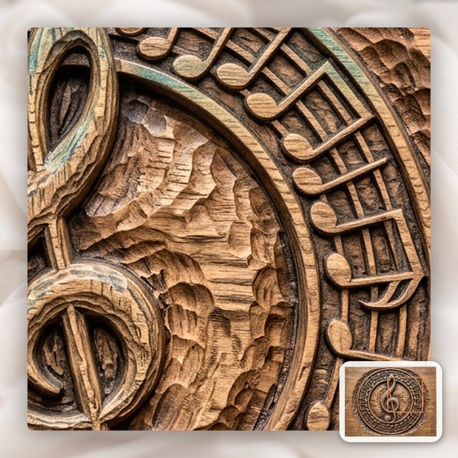 Musical Treble Clef Notes CNC Relief STL bas-relief STL — view 11