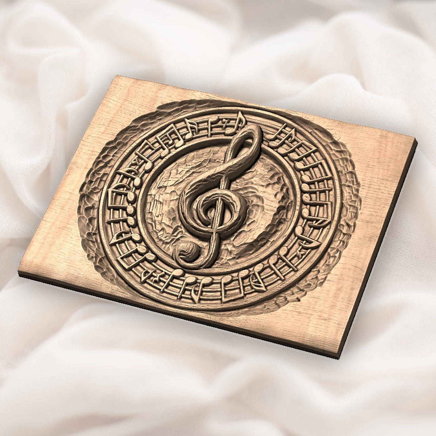 Musical Treble Clef Notes CNC Relief STL bas-relief STL — view 5