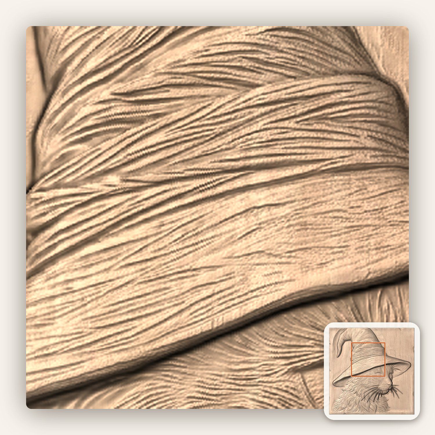 Mystic Wizard Cat CNC Relief STL bas-relief STL — view 7