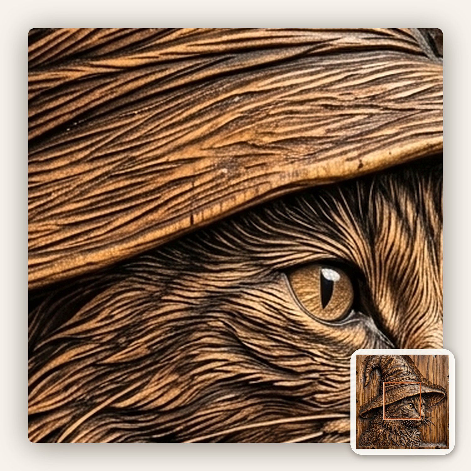 Mystic Wizard Cat CNC Relief STL bas-relief STL — view 10