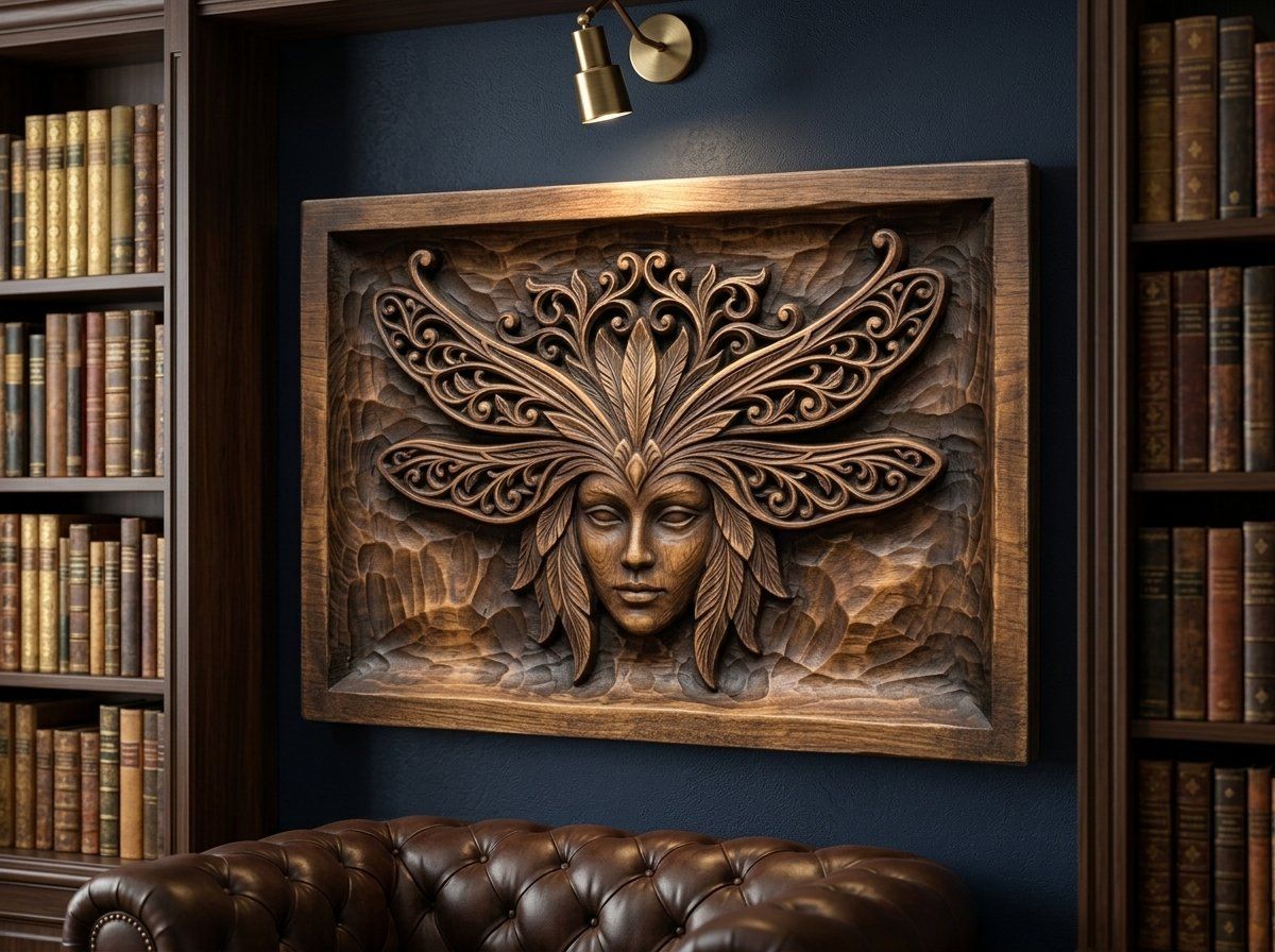 Mystical Dragonfly Mask Crown CNC Relief STL bas-relief STL — view 14