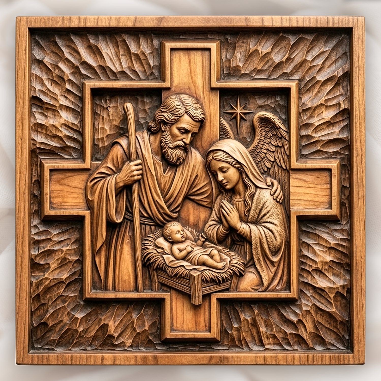 Nativity Holy Family CNC Relief STL bas-relief STL design