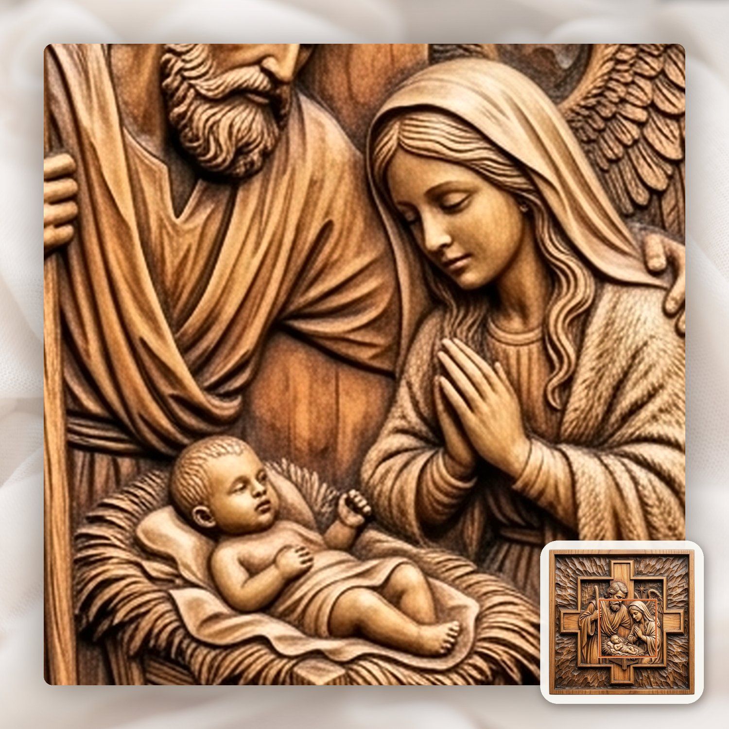 Nativity Holy Family CNC Relief STL bas-relief STL — view 11