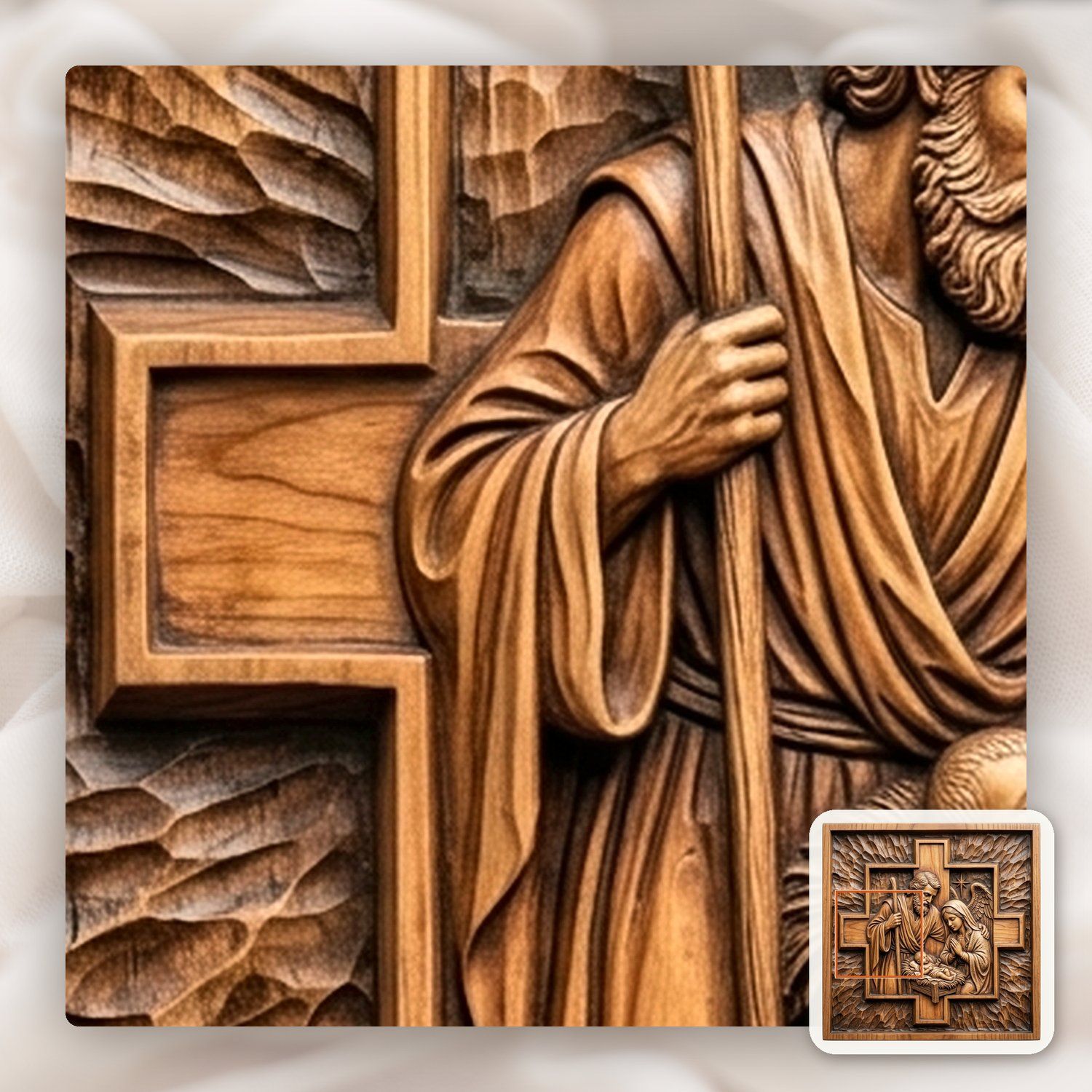 Nativity Holy Family CNC Relief STL bas-relief STL — view 12