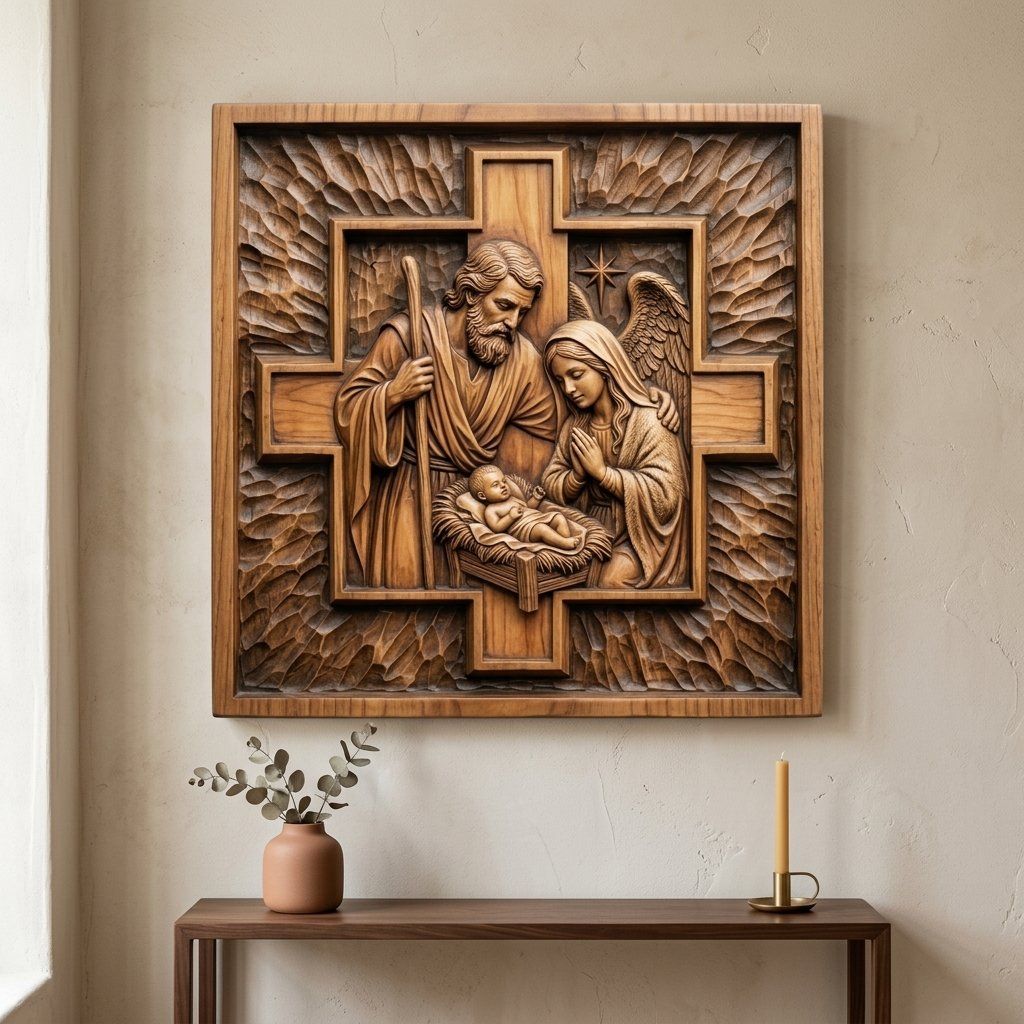 Nativity Holy Family CNC Relief STL bas-relief STL — view 13