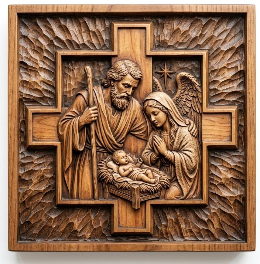 Nativity Holy Family CNC Relief STL bas-relief STL — view 14