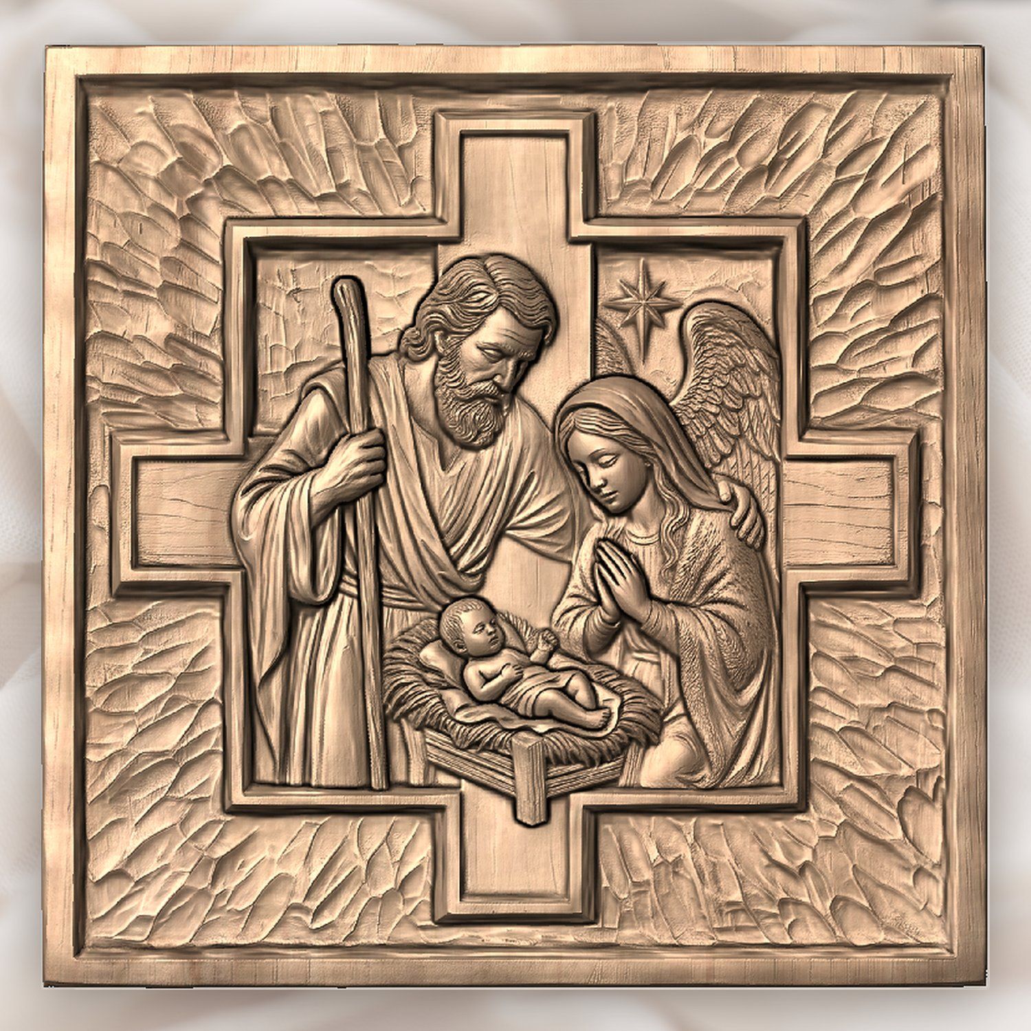 Nativity Holy Family CNC Relief STL bas-relief STL — view 4