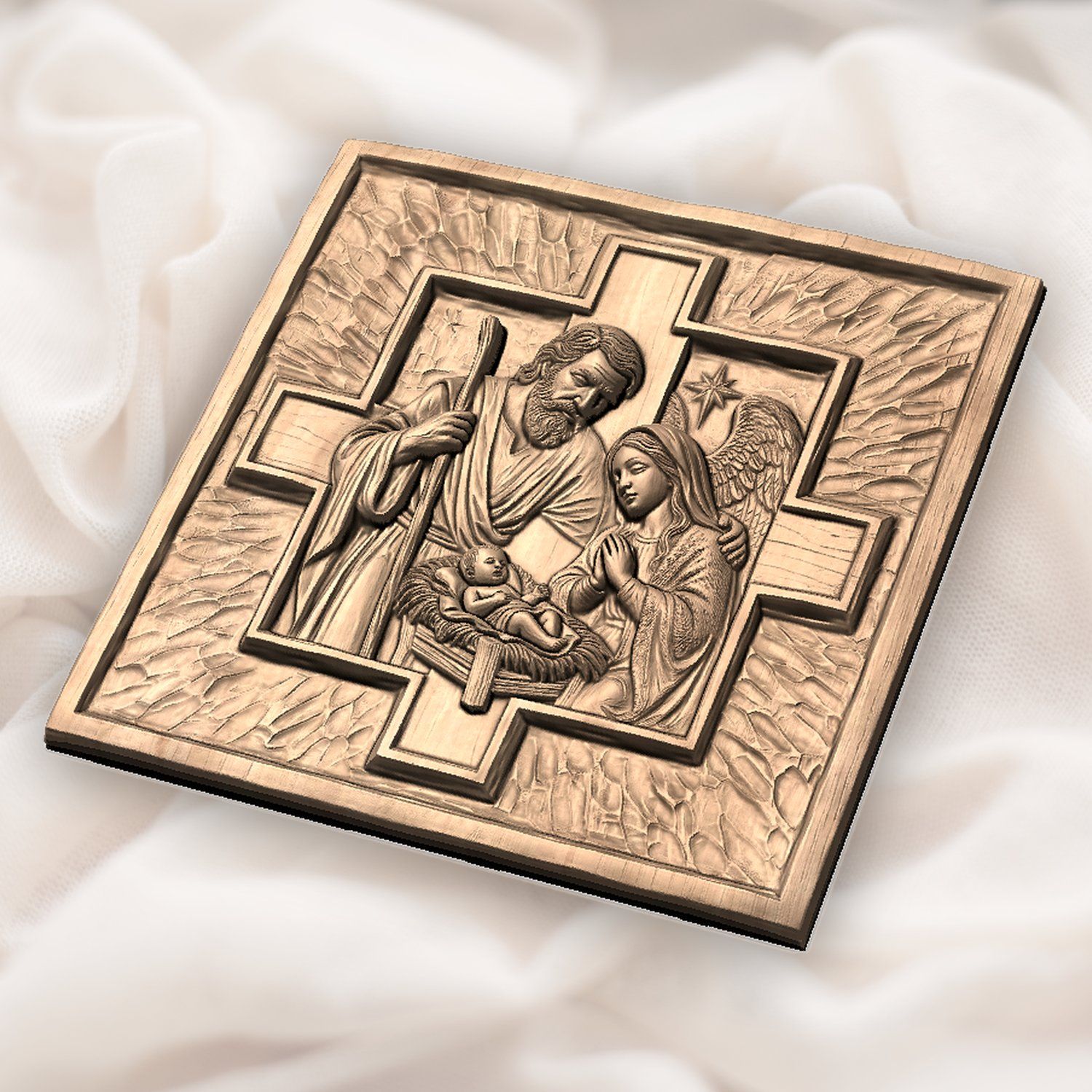 Nativity Holy Family CNC Relief STL bas-relief STL — view 5