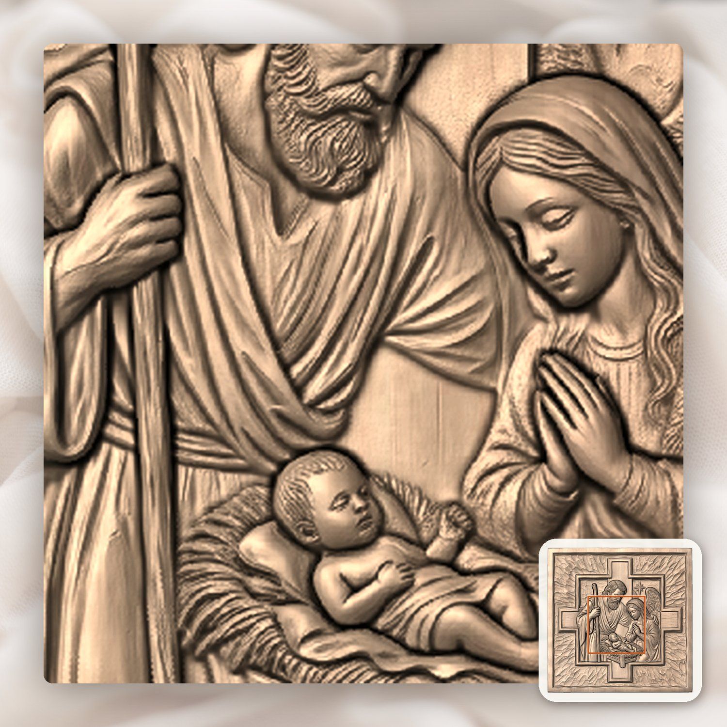 Nativity Holy Family CNC Relief STL bas-relief STL — view 7