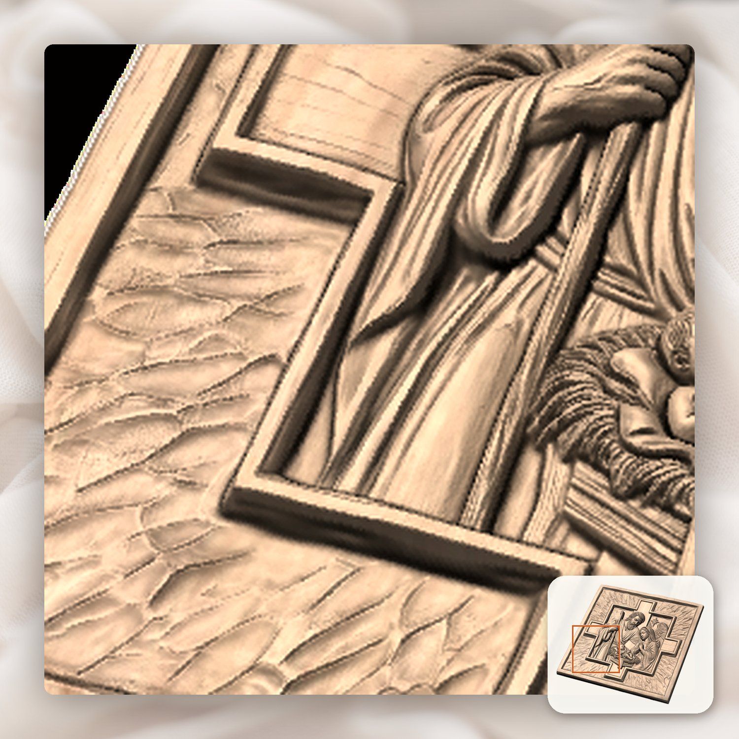 Nativity Holy Family CNC Relief STL bas-relief STL — view 10