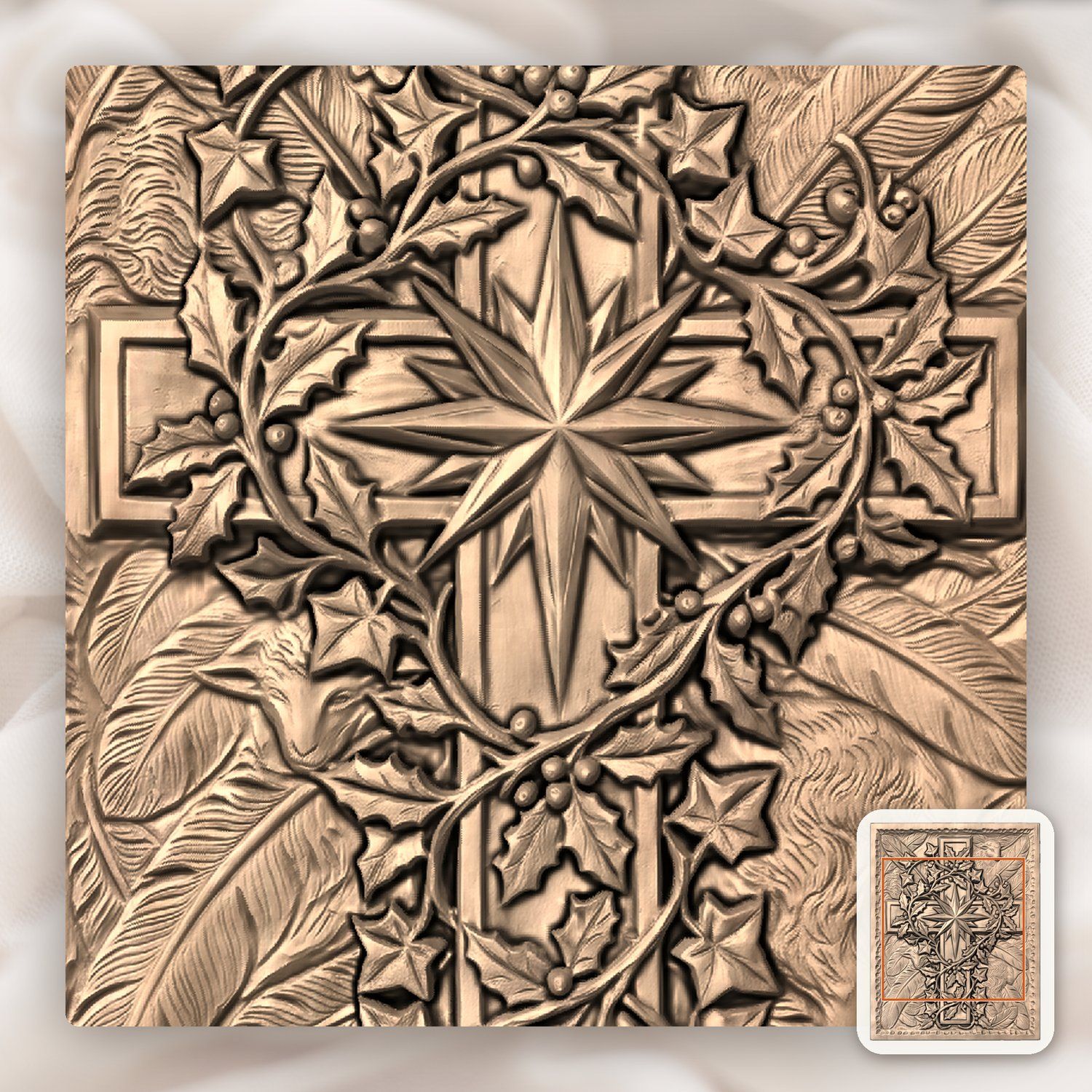 Nativity Star Cross CNC Relief STL bas-relief STL — view 6
