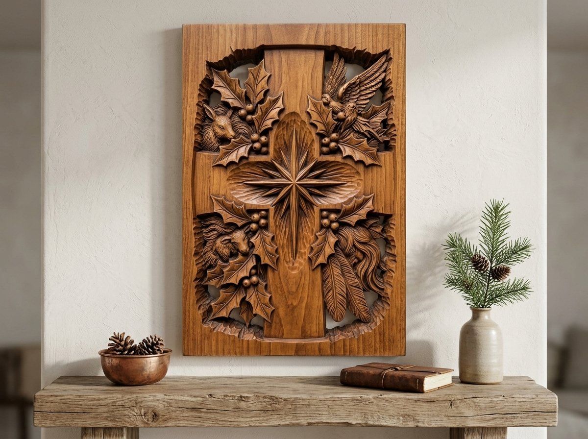 Nativity Star Cross CNC Relief STL bas-relief STL — view 12