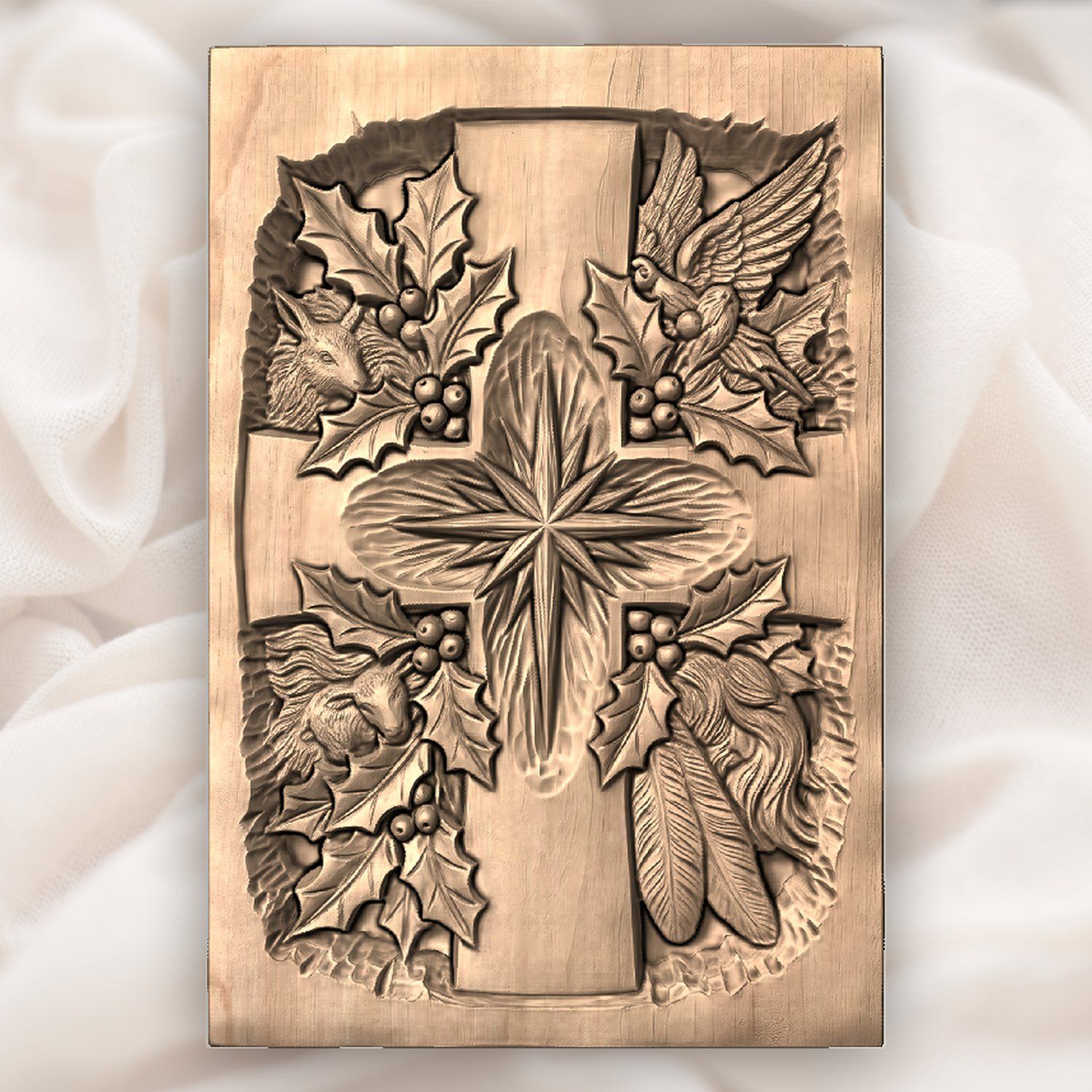 Nativity Star Cross CNC Relief STL bas-relief STL — view 4