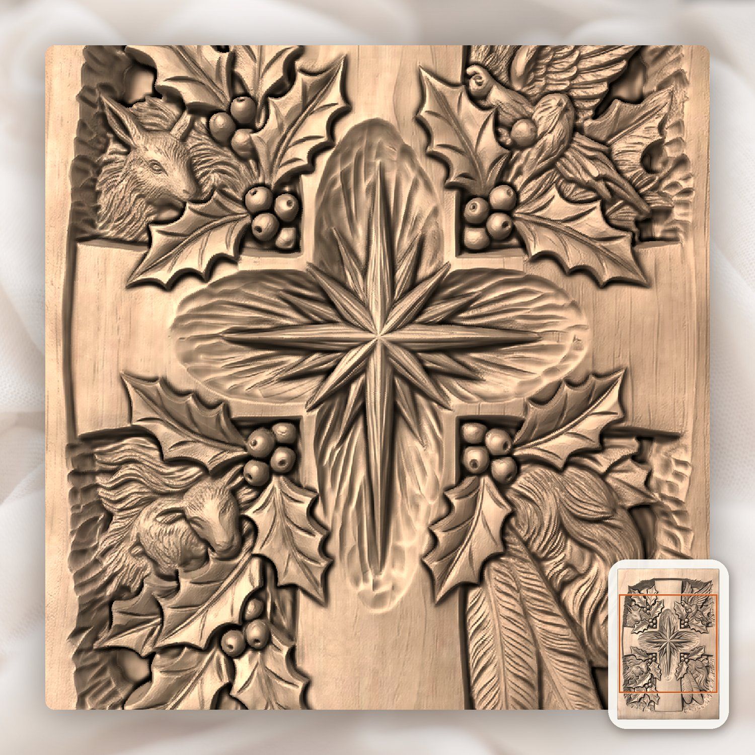 Nativity Star Cross CNC Relief STL bas-relief STL — view 6