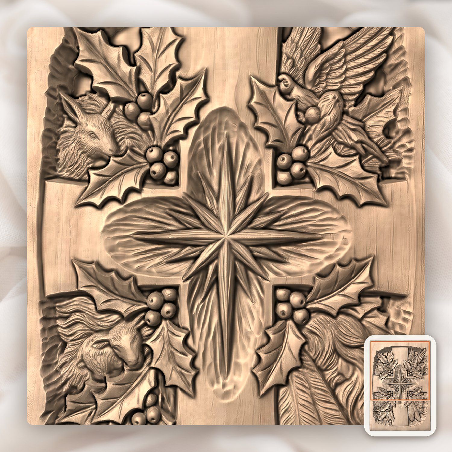 Nativity Star Cross CNC Relief STL bas-relief STL — view 7