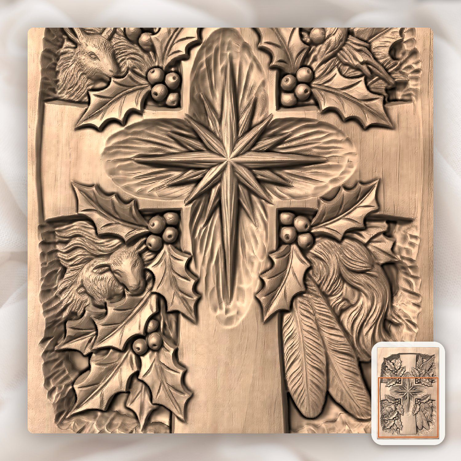 Nativity Star Cross CNC Relief STL bas-relief STL — view 8