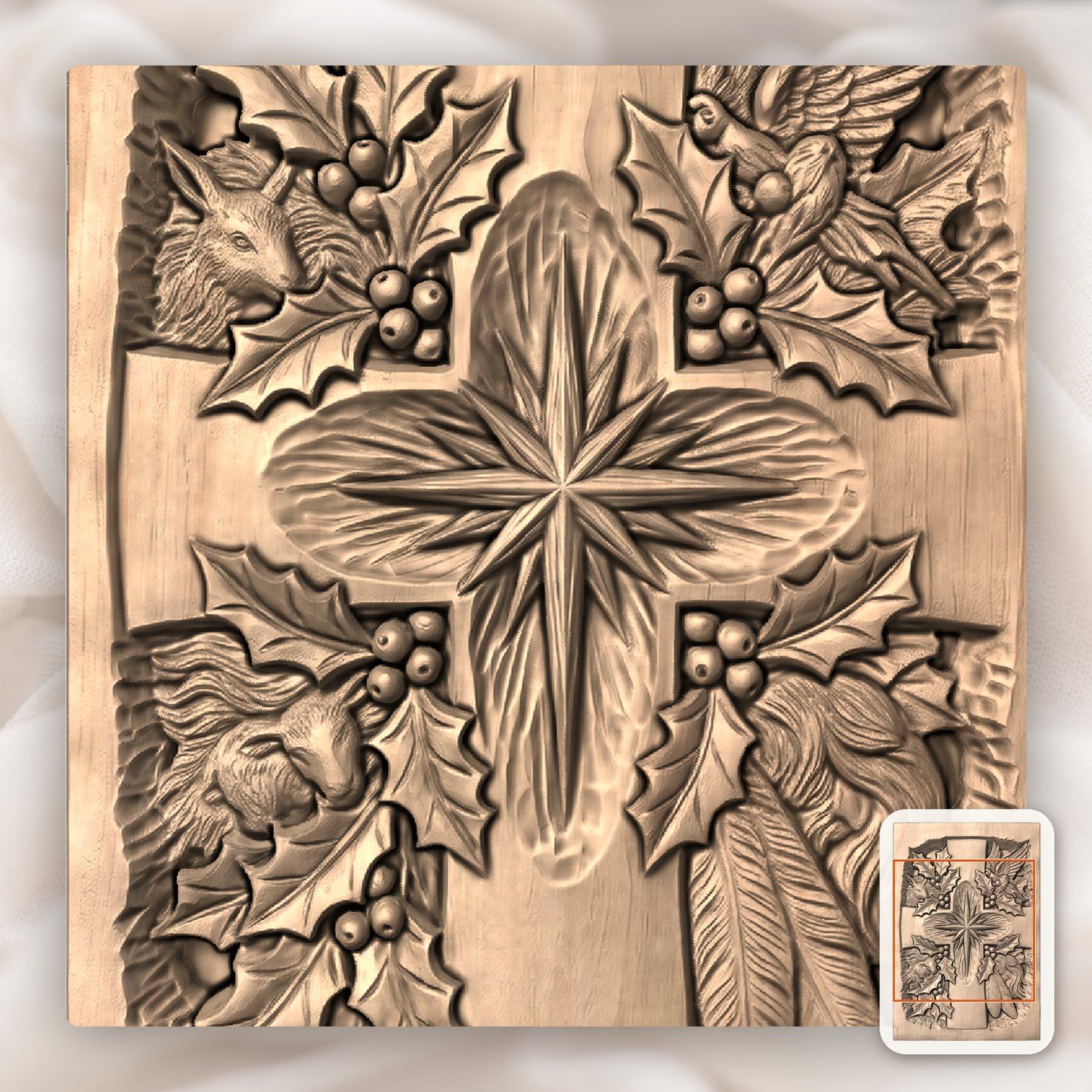 Nativity Star Cross CNC Relief STL bas-relief STL — view 9