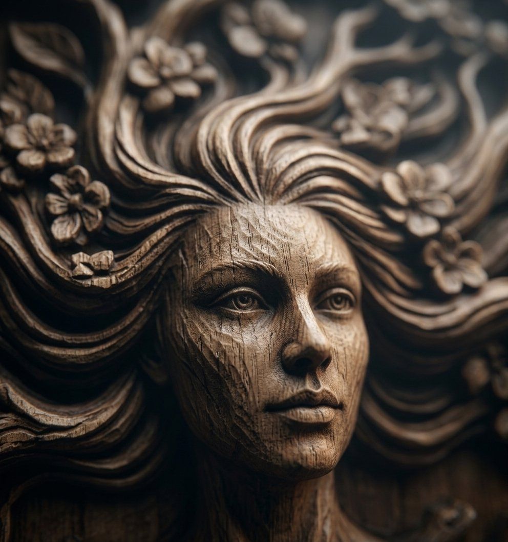 Nature Spirit Wall Art Panel bas-relief STL — view 5