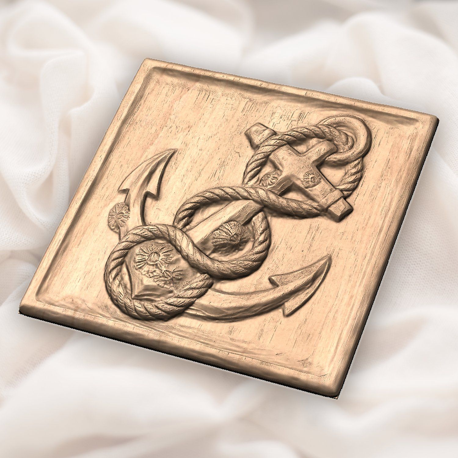 Nautical Anchor and Barnacle CNC Relief STL bas-relief STL — view 5