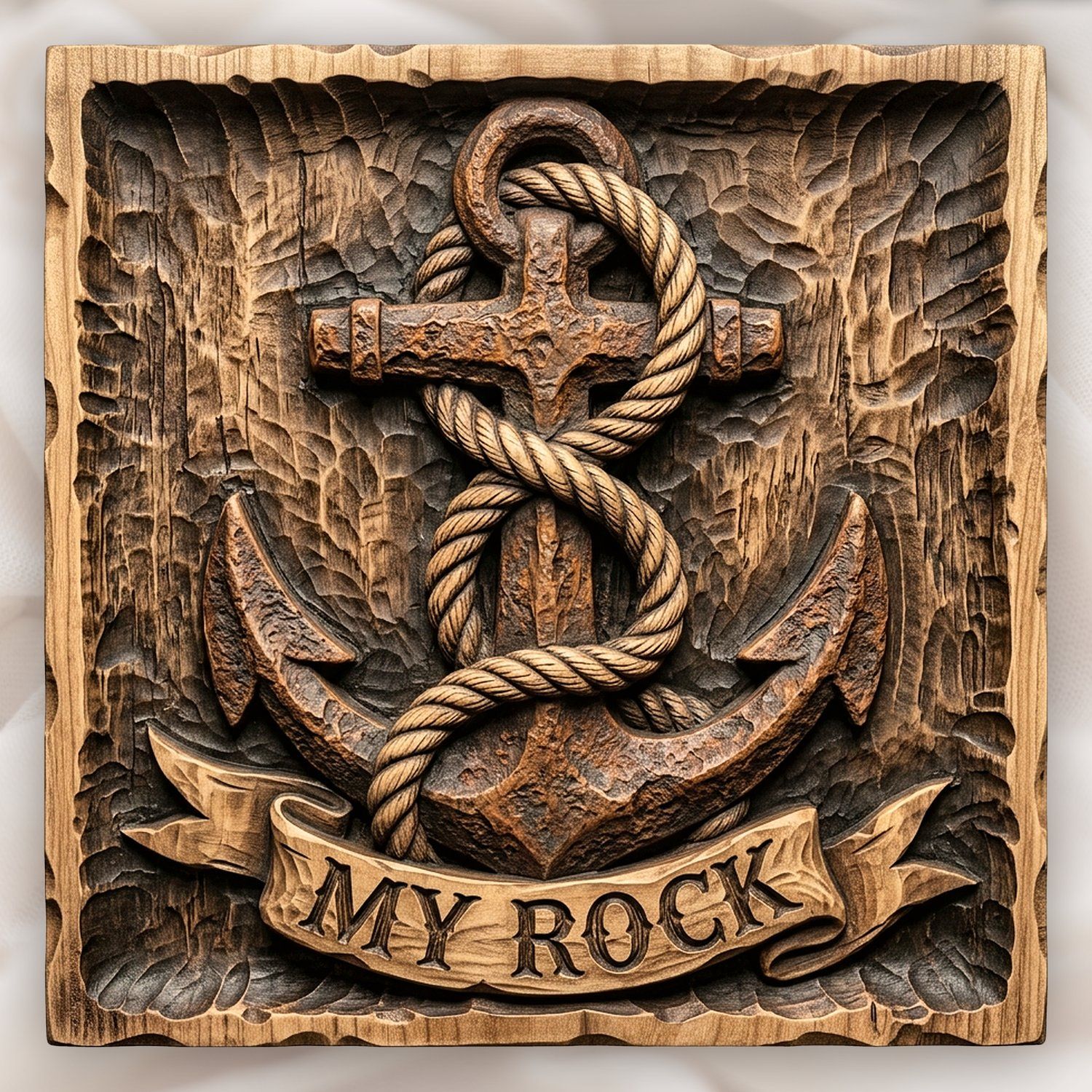 Nautical Anchor Strength MY ROCK CNC Relief STL bas-relief STL design