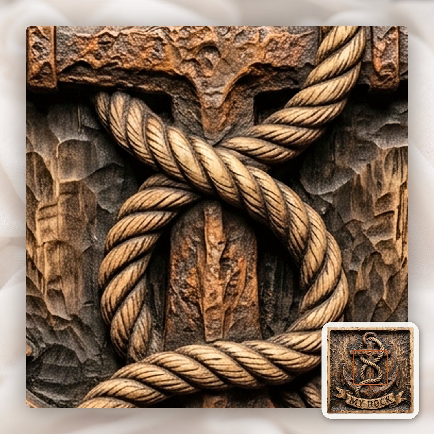 Nautical Anchor Strength MY ROCK CNC Relief STL bas-relief STL — view 12