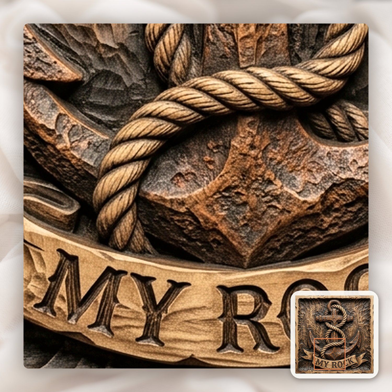 Nautical Anchor Strength MY ROCK CNC Relief STL bas-relief STL — view 13