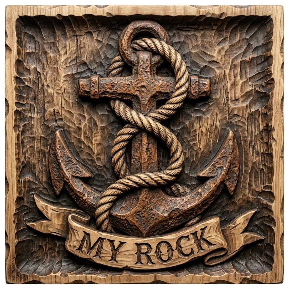 Nautical Anchor Strength MY ROCK CNC Relief STL bas-relief STL — view 11