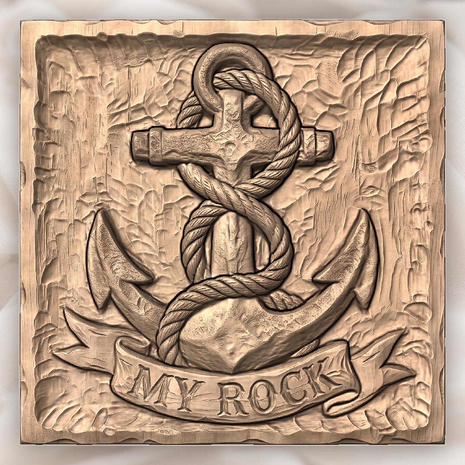 Nautical Anchor Strength MY ROCK CNC Relief STL bas-relief STL — view 4
