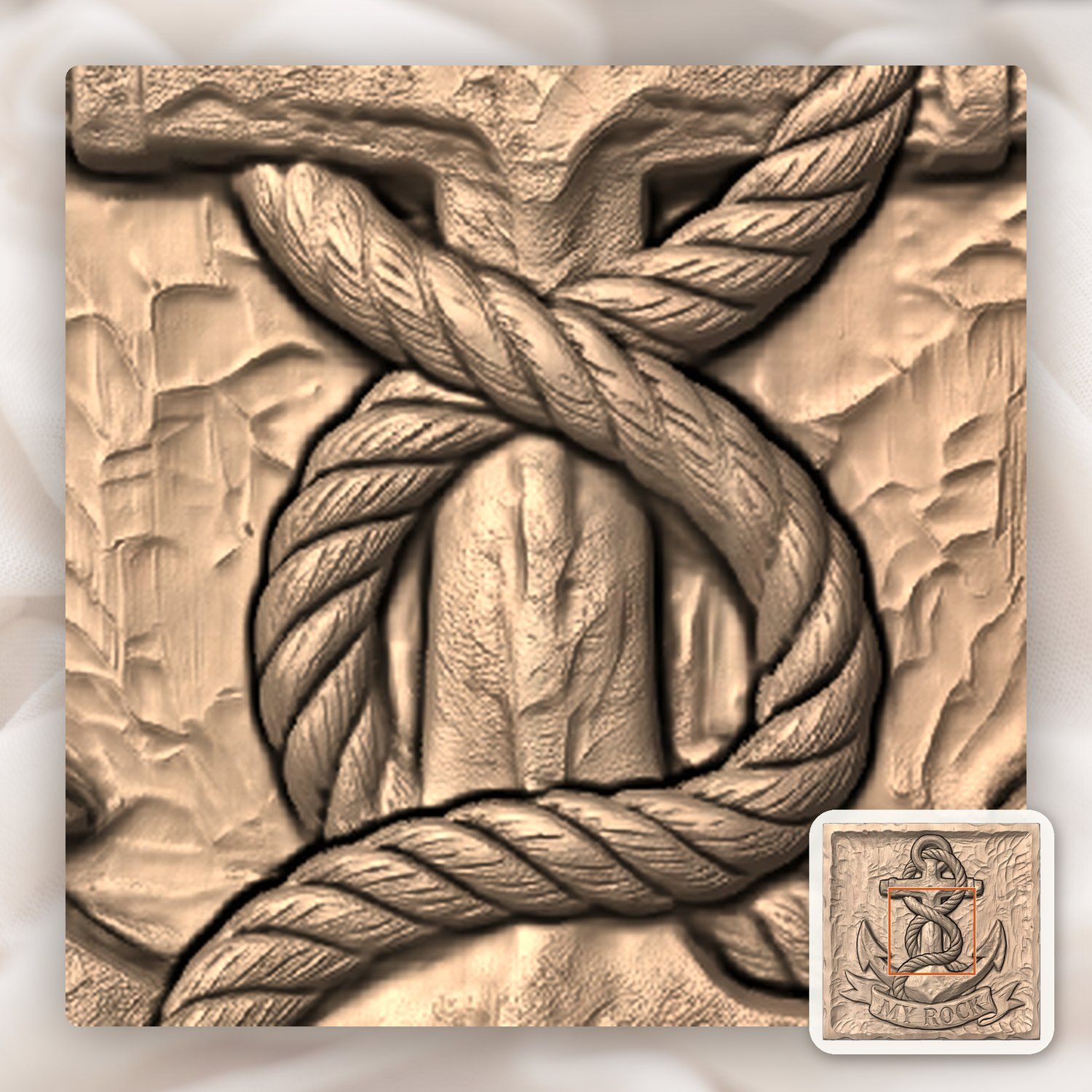 Nautical Anchor Strength MY ROCK CNC Relief STL bas-relief STL — view 7