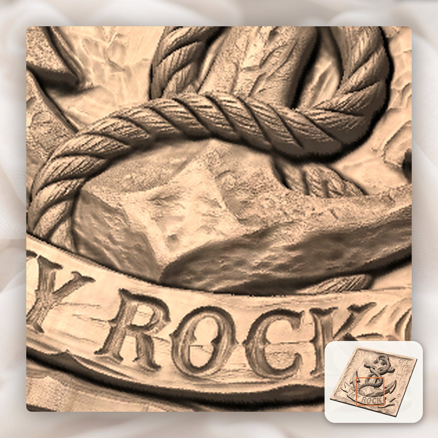 Nautical Anchor Strength MY ROCK CNC Relief STL bas-relief STL — view 9