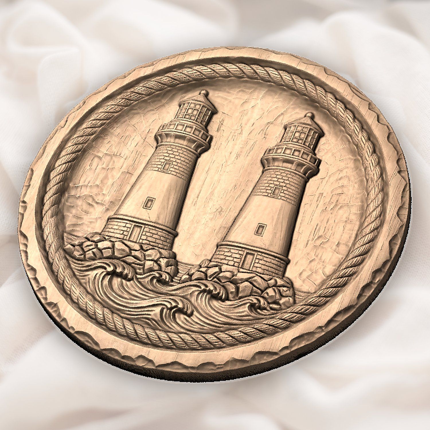 Nautical Lighthouse Twin Towers CNC Relief STL bas-relief STL — view 5