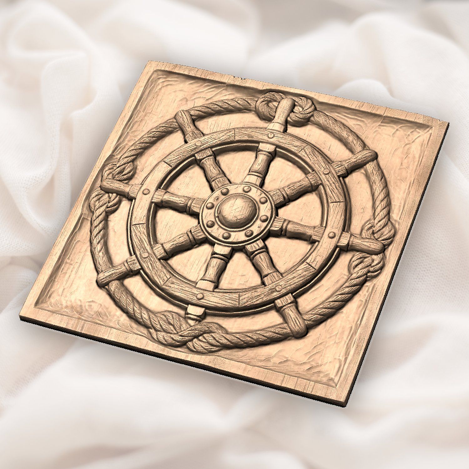 Nautical Ship Wheel Rope Border CNC Relief STL bas-relief STL — view 5